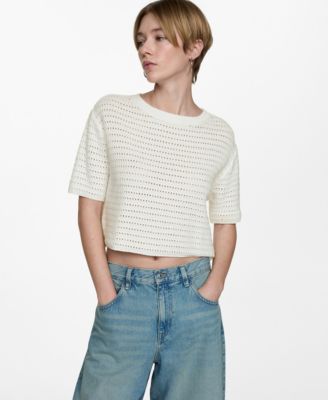 Женский Mango Knitted Jumper с Openwork Details