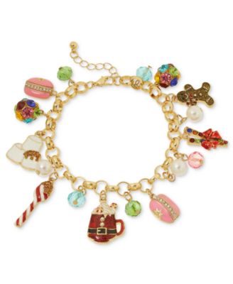 Браслет Holiday Lane Gold-Tone Holiday Treats and Beaded Charm