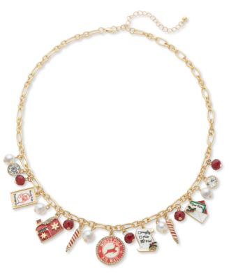 Колье Holiday Lane Gold-Tone Santa Letter Charm, 18" + 3" extender