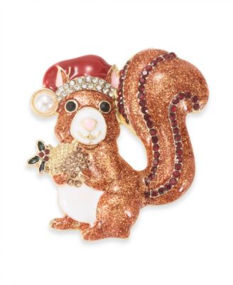 Брошь Holiday Lane Santa Hat Squirrel Pin