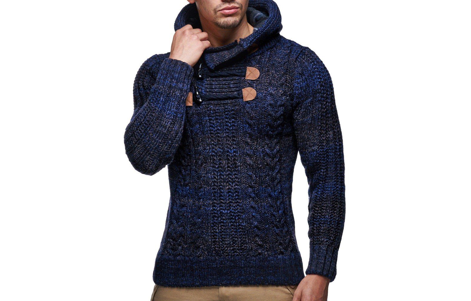 Мужской вязаный джемпер Leif Nelson Knitted Pullover Long-sleeved slim fit hoodie