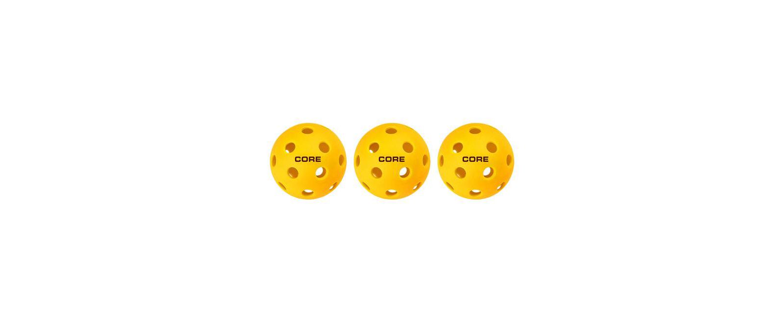 CORE Pickleball желтые мячи для пиклбола, 26 отверстий, для помещений