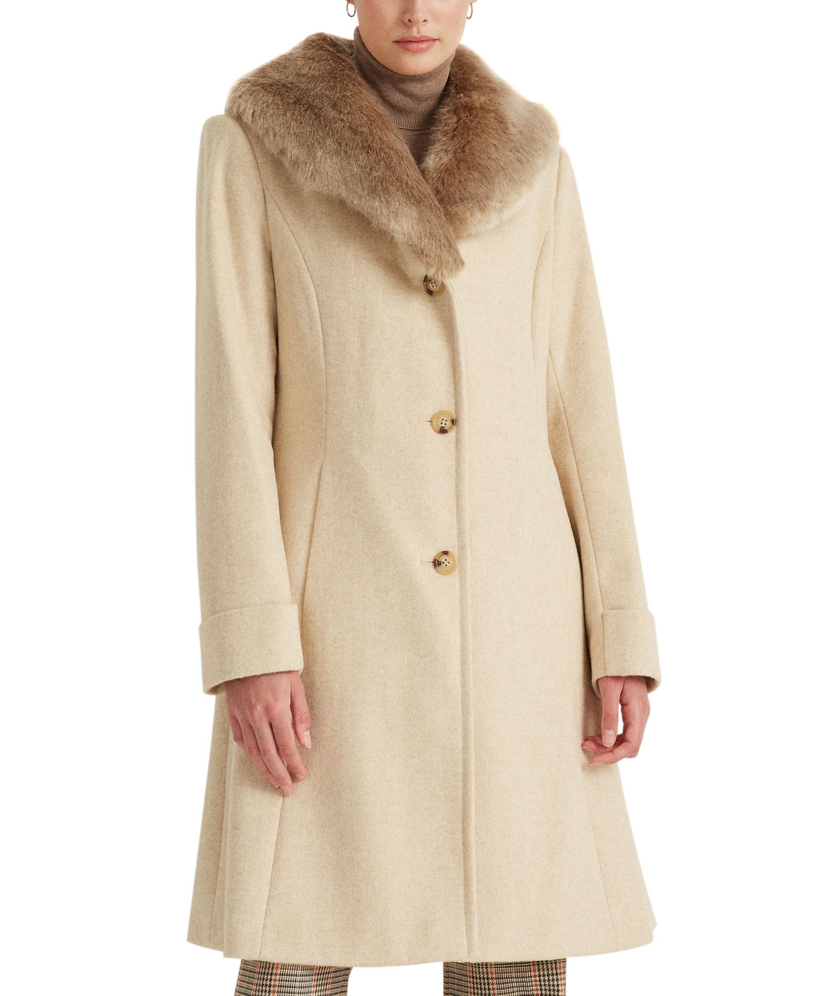 Lauren Ralph Lauren Women's Faux-Fur-Collar Coat