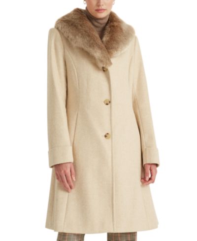 Lauren Ralph Lauren Женское пальто с меховым воротником