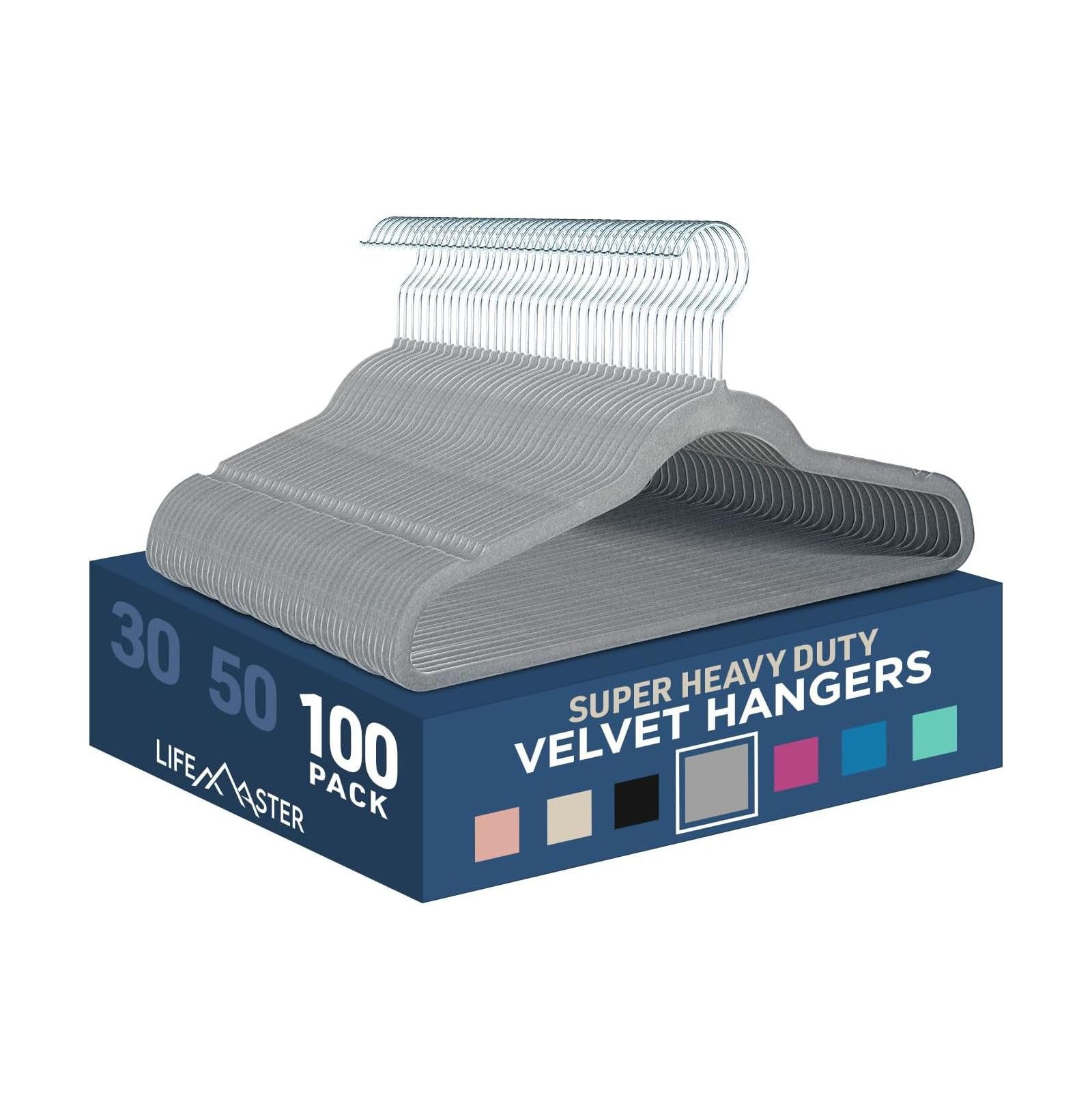 LifeMaster Dry and Wet Clothes Hangers - Heavy-Duty, Non-Slip with 360degree(s) Swivel Hook, Space-Saving Design, Tie Bar & Pants Bar