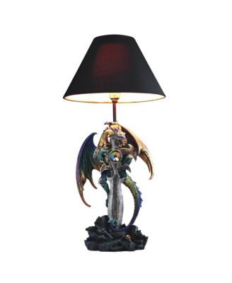 Настольная лампа FC Design 24.5"H Purple/Green Dragon Embracing Sword