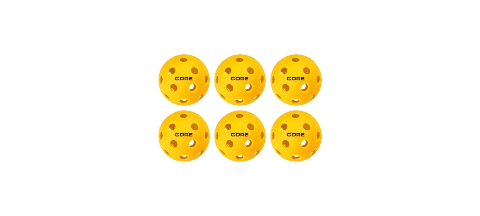 Мячи для пиклбола CORE Pickleball Yellow Indoor 26 Hole