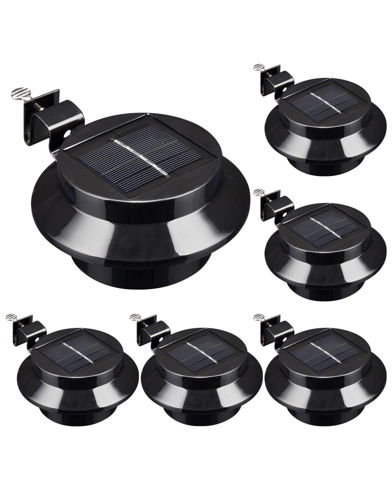 Yescom 6 Pack LED Solar Gutter Outdoor Wall Light Security Waterproof Garden Yard Pathway Stair