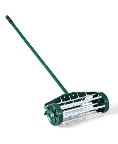 18 Inch Rolling Lawn Aerator with Splash Proof Fender