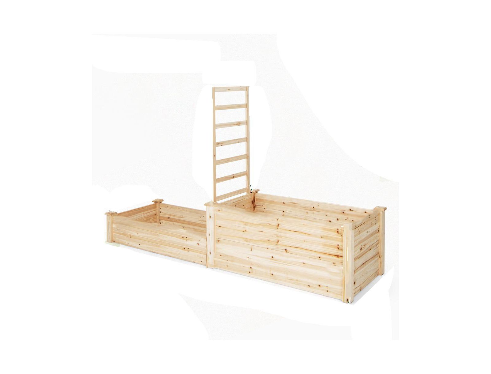 Slickblue Raised Garden Bed with Trellis-Natural
