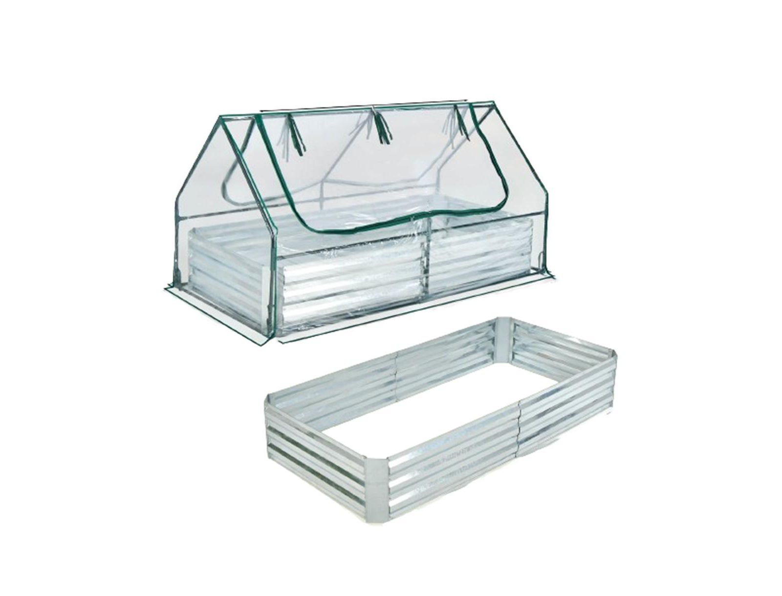 Slickblue Galvanized Raised Garden Bed with Greenhouse