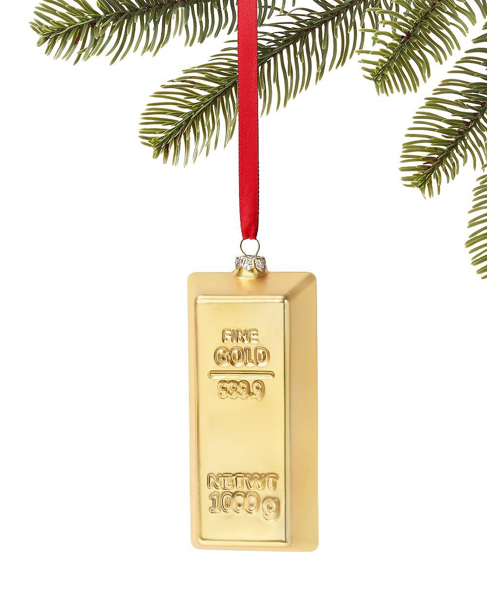 Holiday Lane Electric Charms Gold Bar Ornament, Exclusively at Macy's