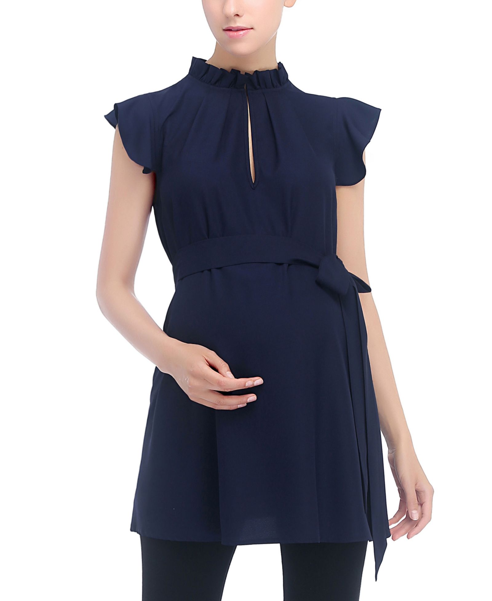 Блузка kimi + kai Maternity Flutter Sleeve Belted Blouse
