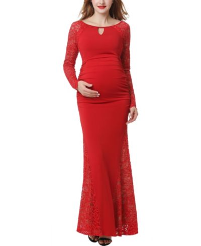 kimi + kai Women's Lace Trim Mermaid Maxi Dress