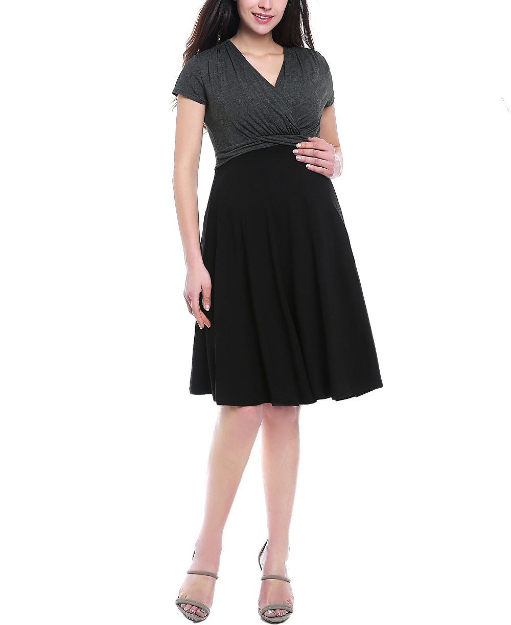 Платье для беременных kimi + kai V-Neck Faux Wrap