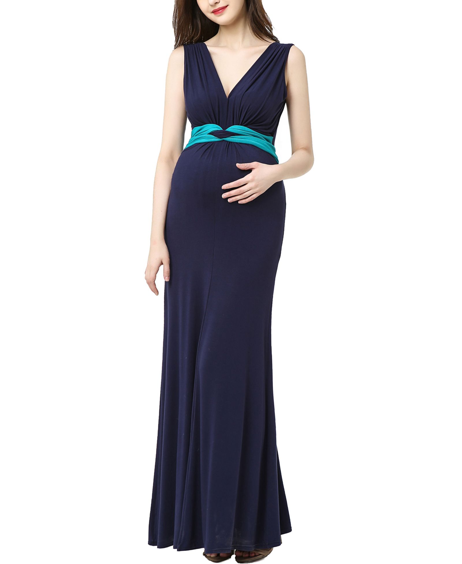 Платье макси kimi + kai Maternity Colorblock для кормления