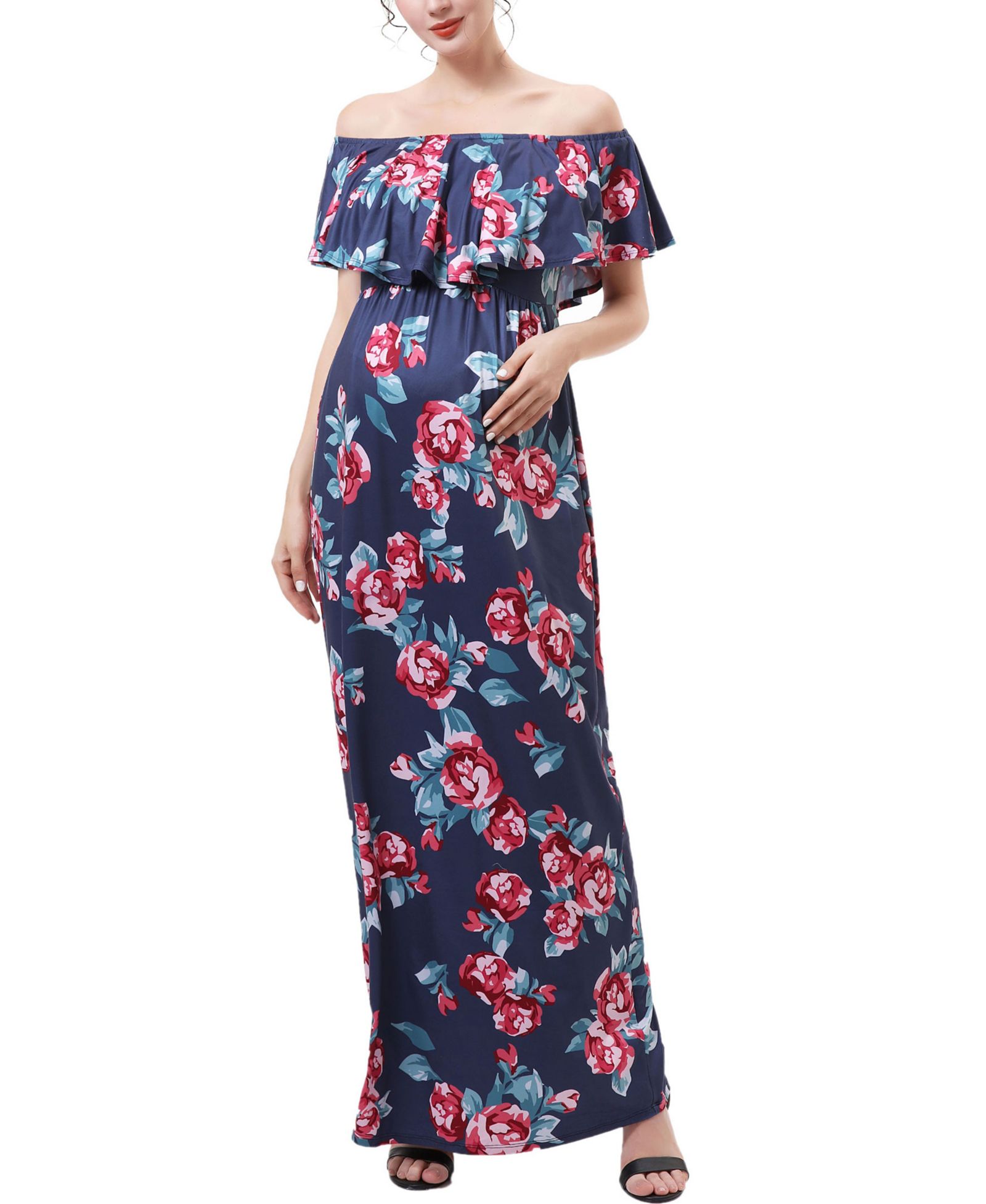 Женское макси-платье kimi + kai Maternity Floral Print Nursing