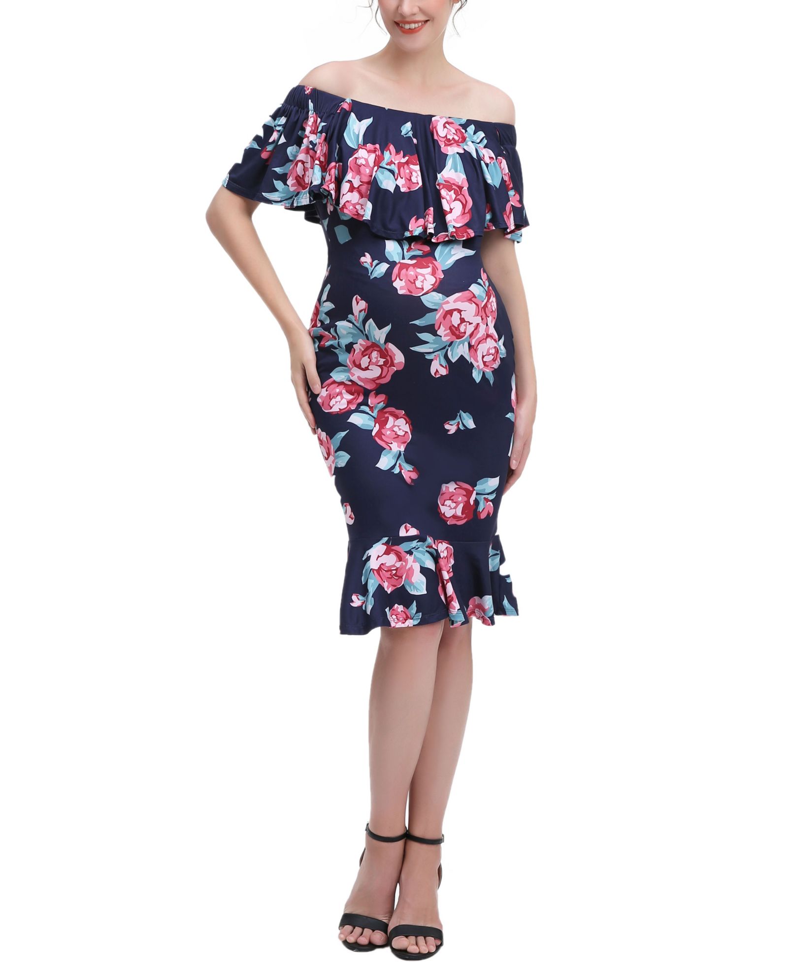 Женское платье для беременных kimi + kai Floral Print Nursing Mermaid Dress