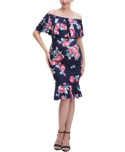 Женское платье для беременных kimi + kai Floral Print Nursing Mermaid Dress