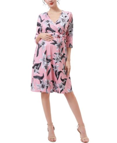 Женское платье для беременных kimi + kai Floral Print Faux Wrap Nursing