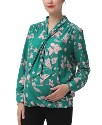 Женская блузка kimi + kai Maternity Tie Neck Nursing Blouse
