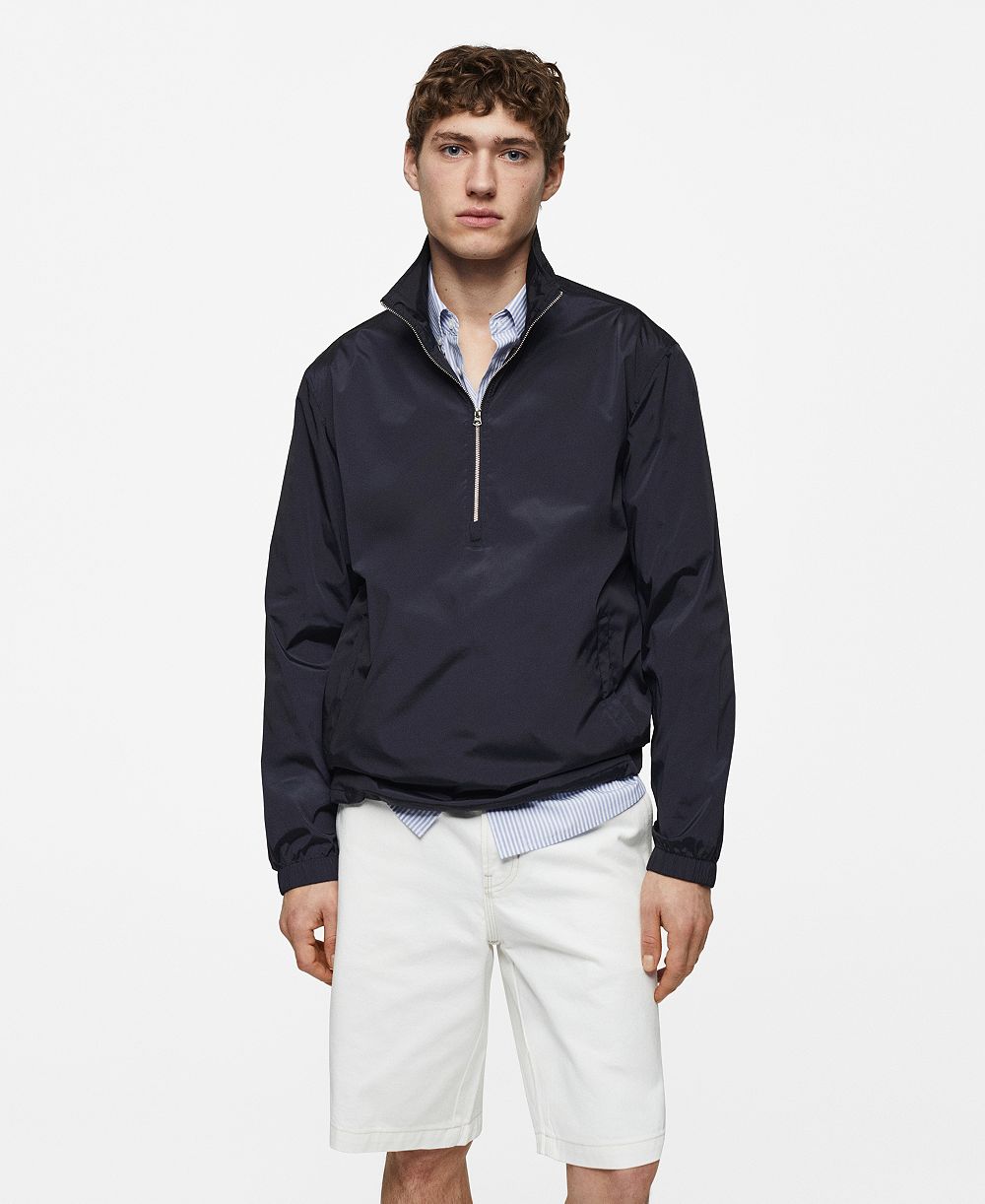 MANGO Men's Water-Repellent Zipper Jacket