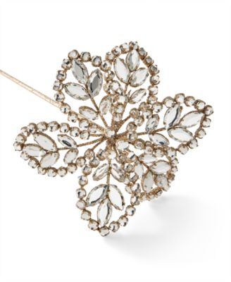 Holiday Lane Jeweled Classics Flower Pick Ornament, Exclusively at Macy's