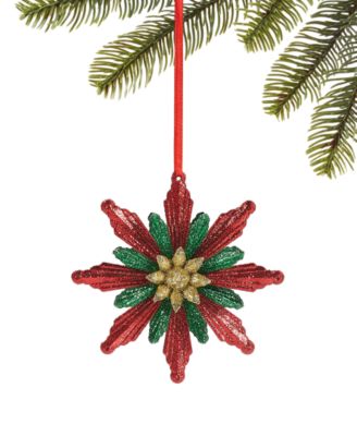 Holiday Lane Christmas Glitters Gold-Tone Snowflake Ornament, Exclusively at Macy's