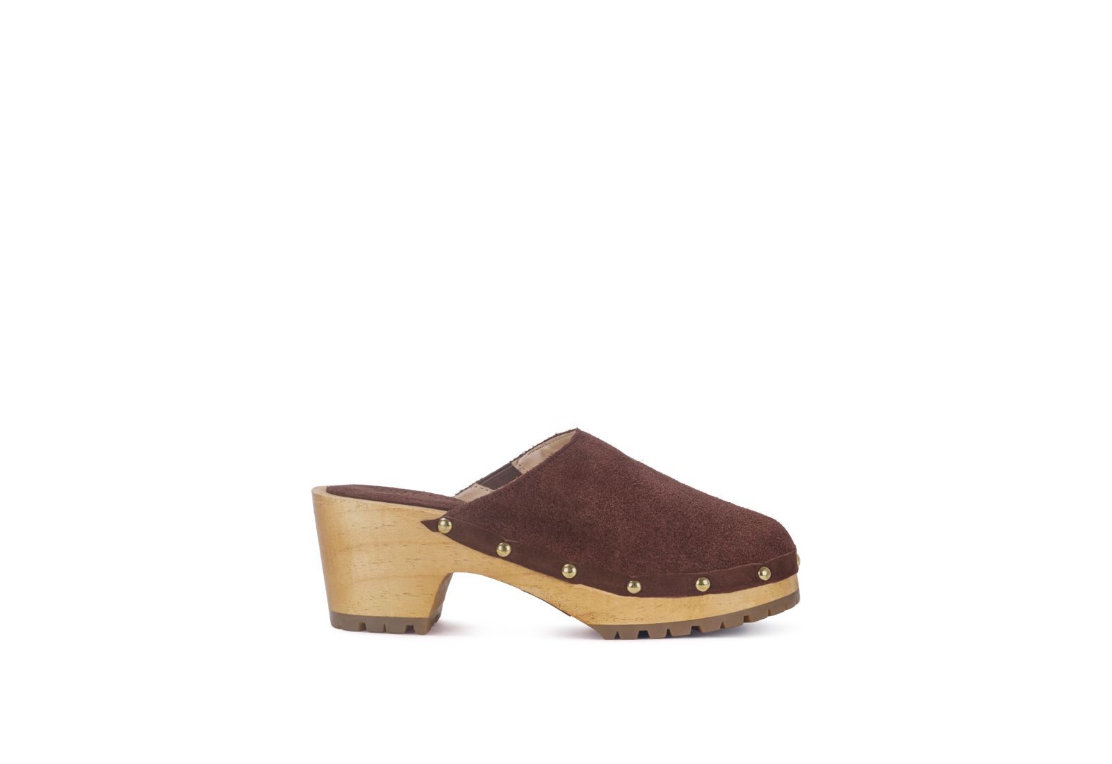 CEDRUS Womens Fine Suede Studded Mules
