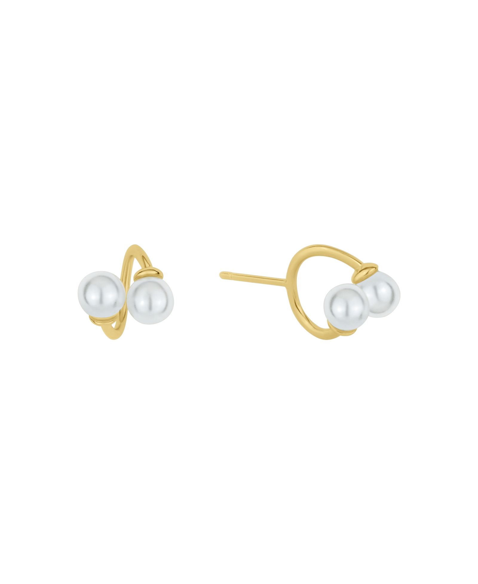 And Now This White Imitation Pearl Ear Bud Holder Earring