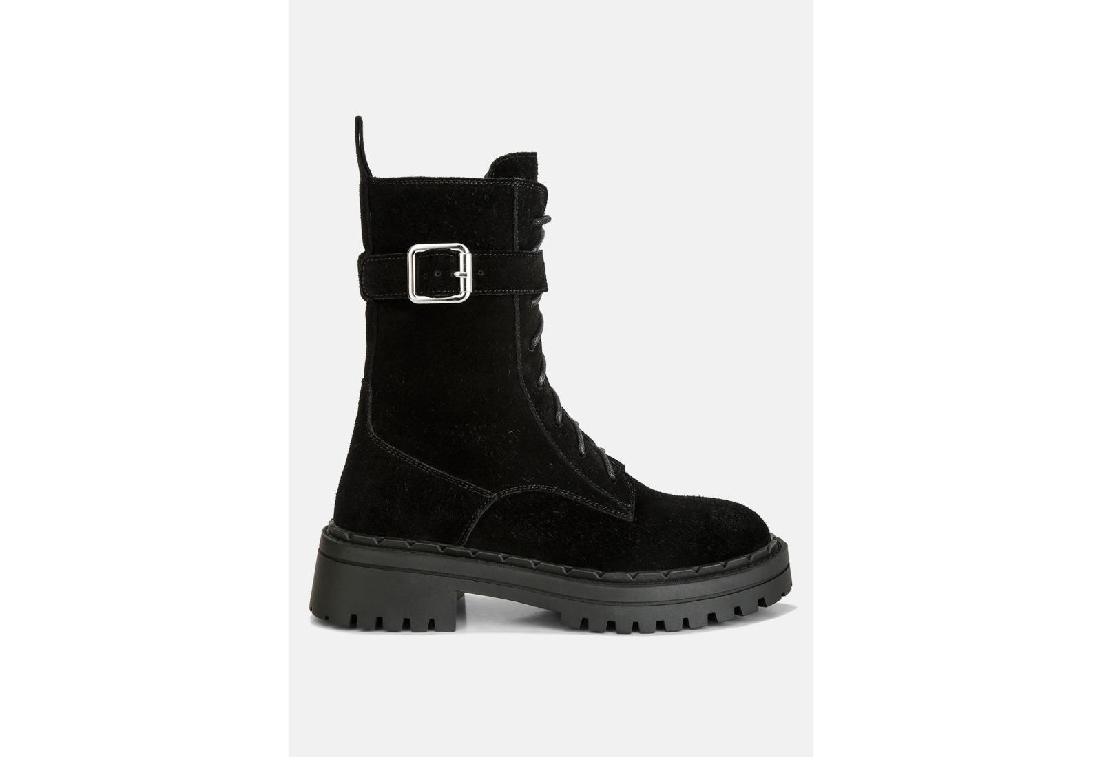 Kasper Womens Suede Chunky high ankle Lug Boots