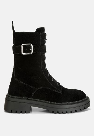Женские замшевые ботинки Kasper Suede Chunky с высоким берцем