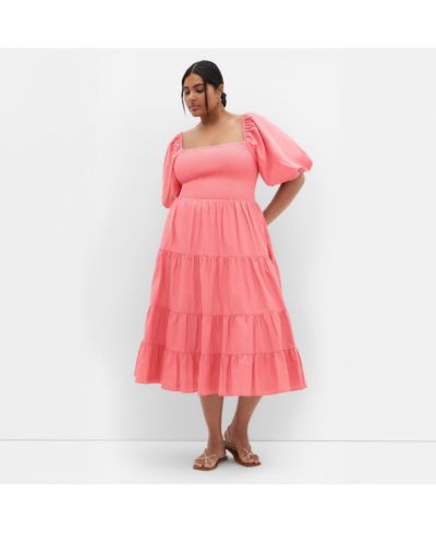 Женское платье Plus Size CITY CHIC Ariella Puff Sleeve Tier