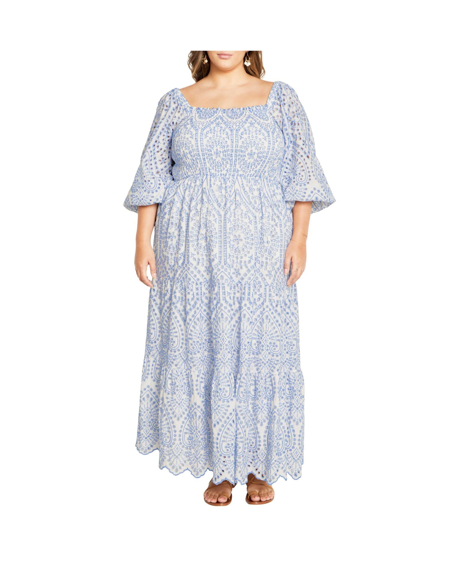 Женское платье макси CITY CHIC Plus Size Brodie 2 Tone