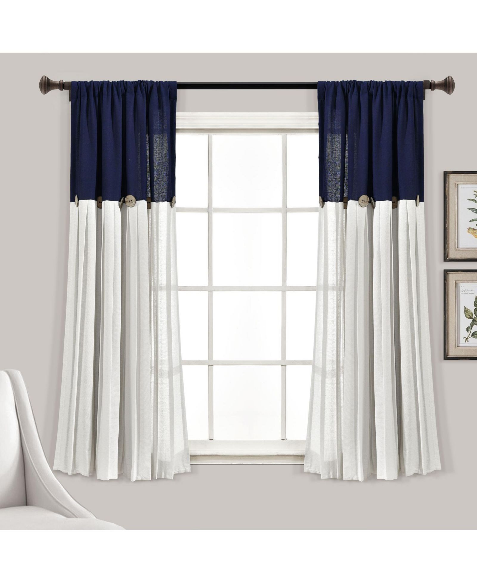 Шторы Lush Decor Linen Button