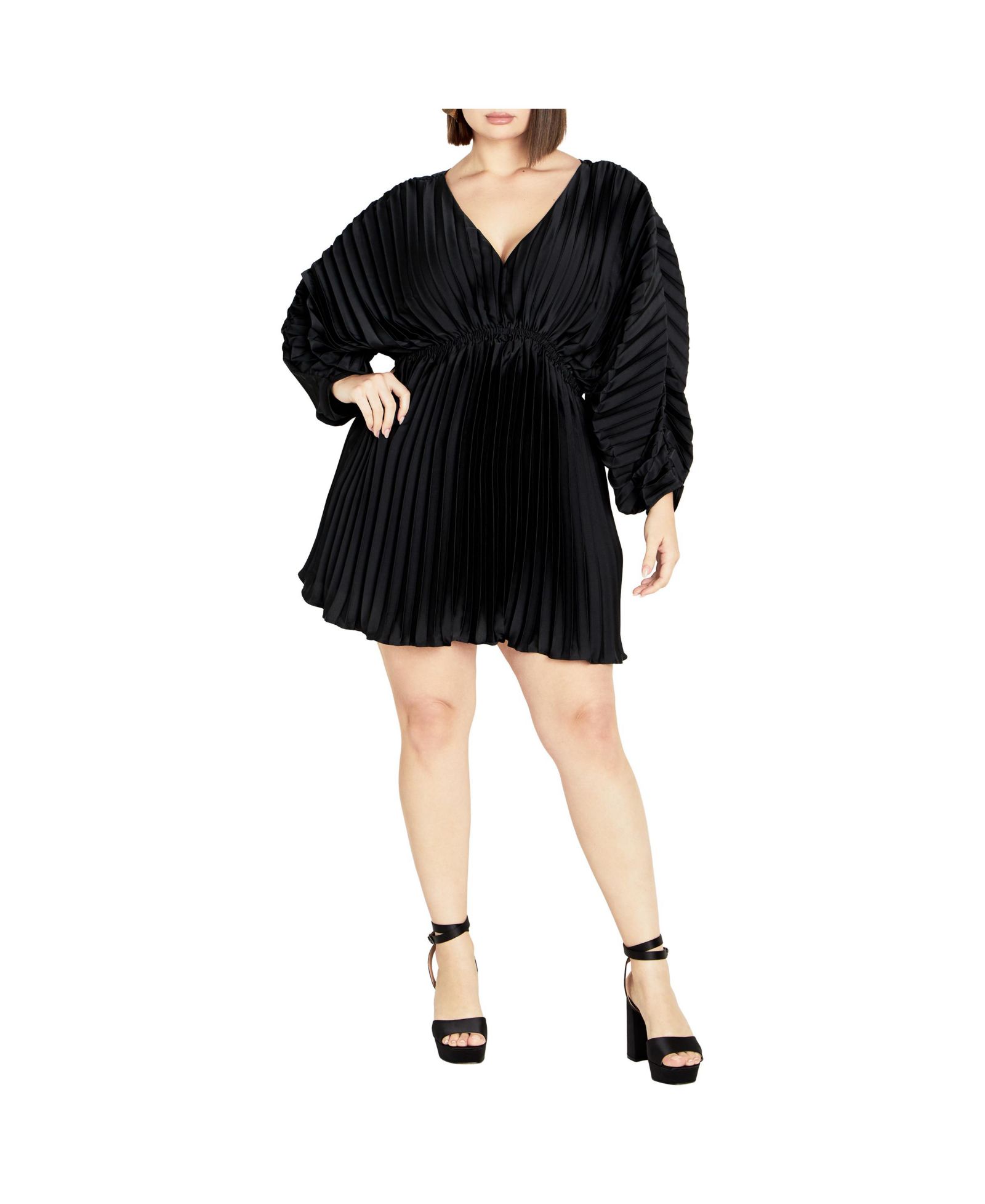 Платье Plus Size CITY CHIC Chloe Accordion Sleeve Pleat