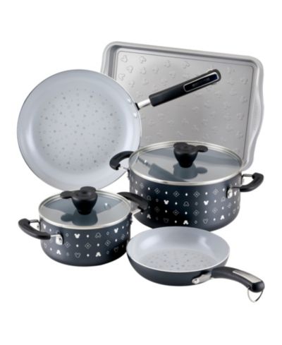 Набор керамической посуды Farberware Disney Monochrome 7 Piece Ceramic Nonstick Cookware Set