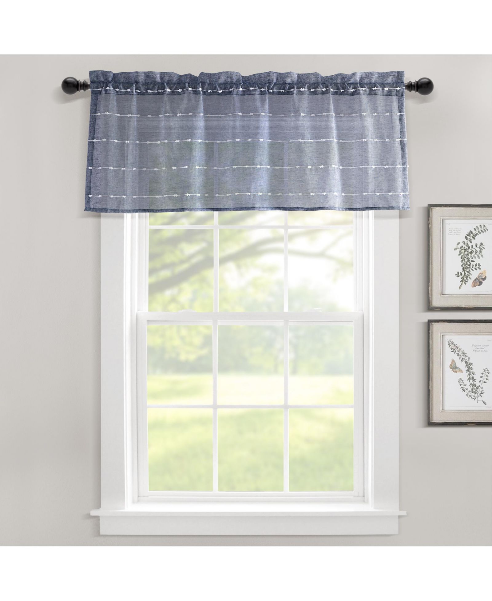 Lush Decor Farmhouse Textured Sheer Valance
