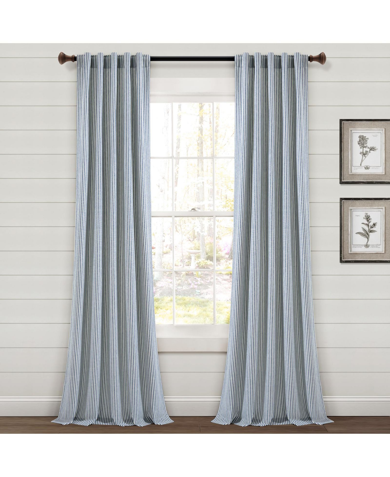 Шторы Lush Decor Farmhouse Vintage Stripe Yarn Dyed Cotton Back Tab/Rod Pocket Window Curtain Panels