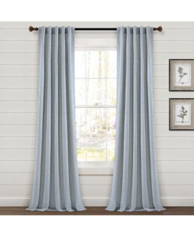 Шторы Lush Decor Farmhouse Vintage Stripe Yarn Dyed Cotton Back Tab/Rod Pocket Window Curtain Panels