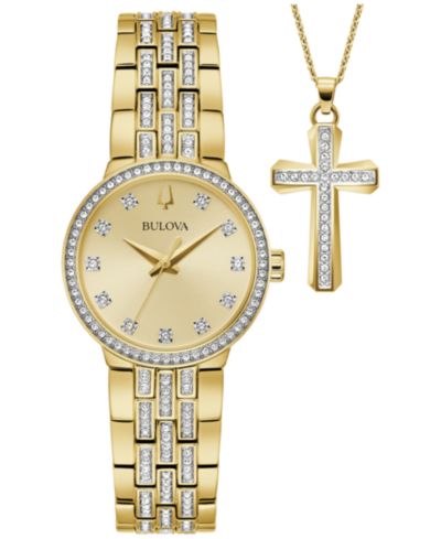 Комплект часов Bulova Women's Crystal Gold-Tone