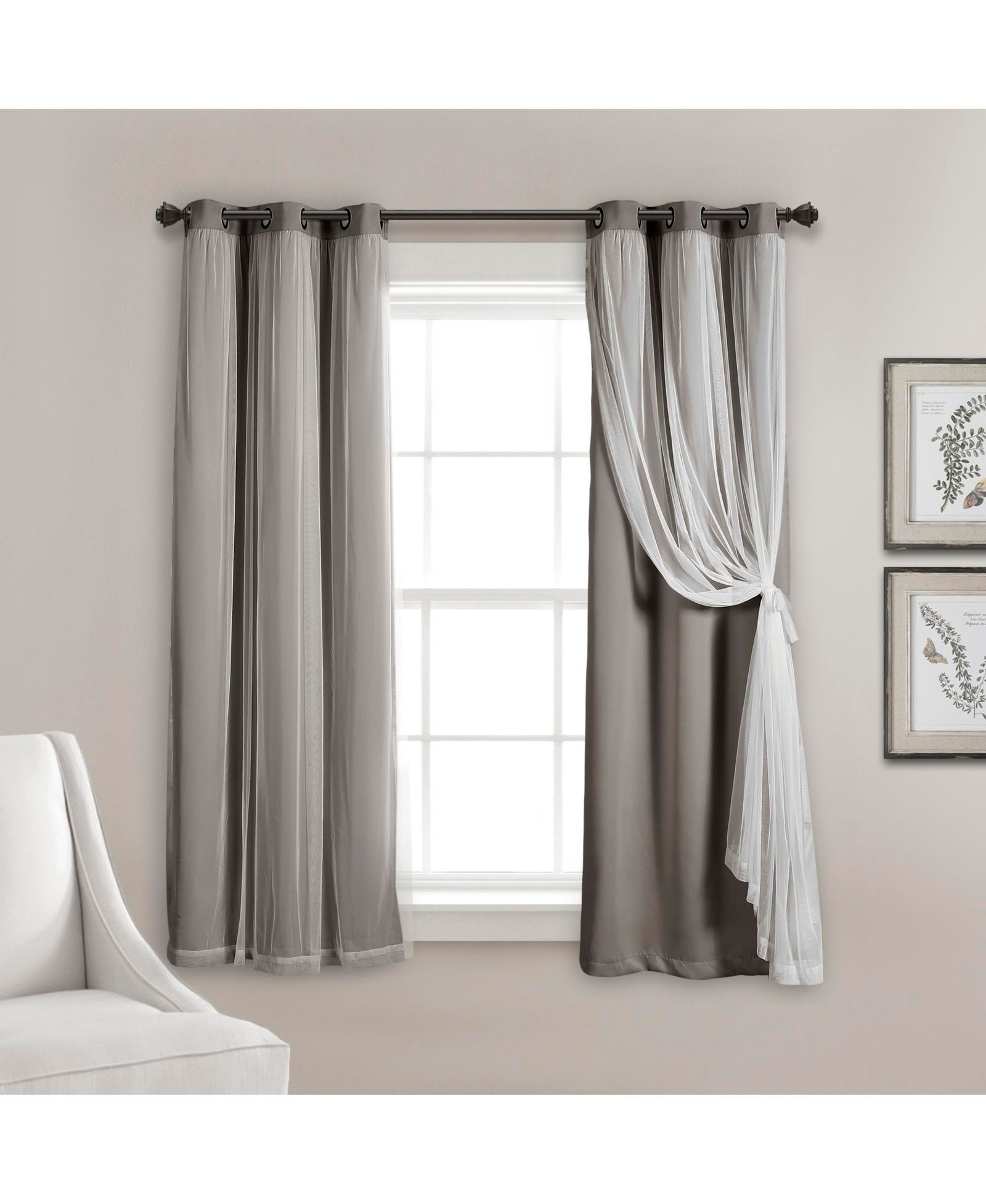 Grommet Sheer Panels With Insulated Blackout Lining