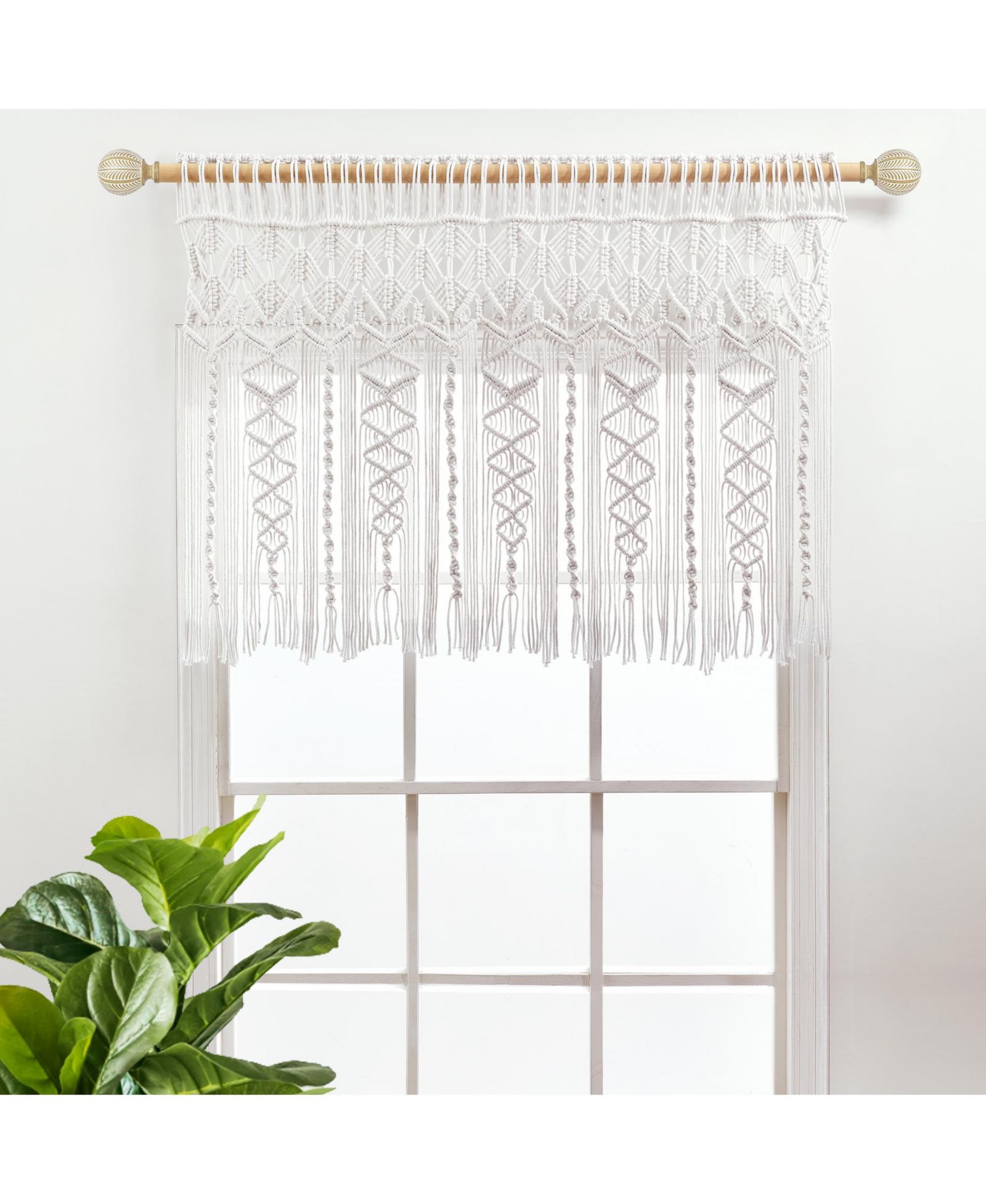 Lush Decor Декоративная хлопковая занавеска Boho Macrame