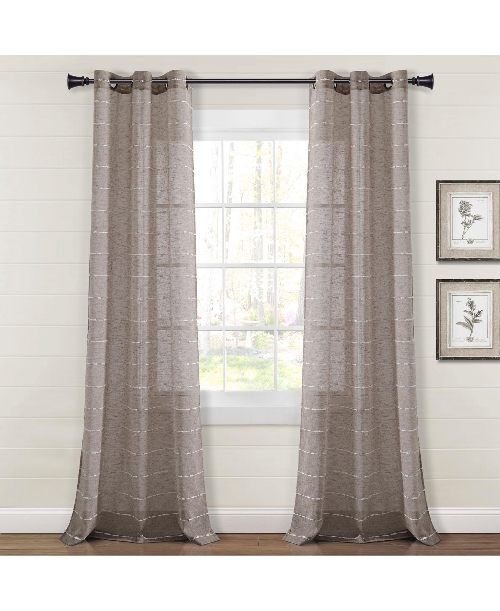 Тюлевые шторы Lush Decor Farmhouse Textured Grommet Sheer Window Curtain Panels