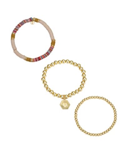 Набор браслетов Unwritten Multi Color Disk Heart Beaded Stretch