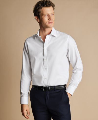 Charles Tyrwhitt Мужская рубашка Slim-Fit Non-Iron Royal Oxford