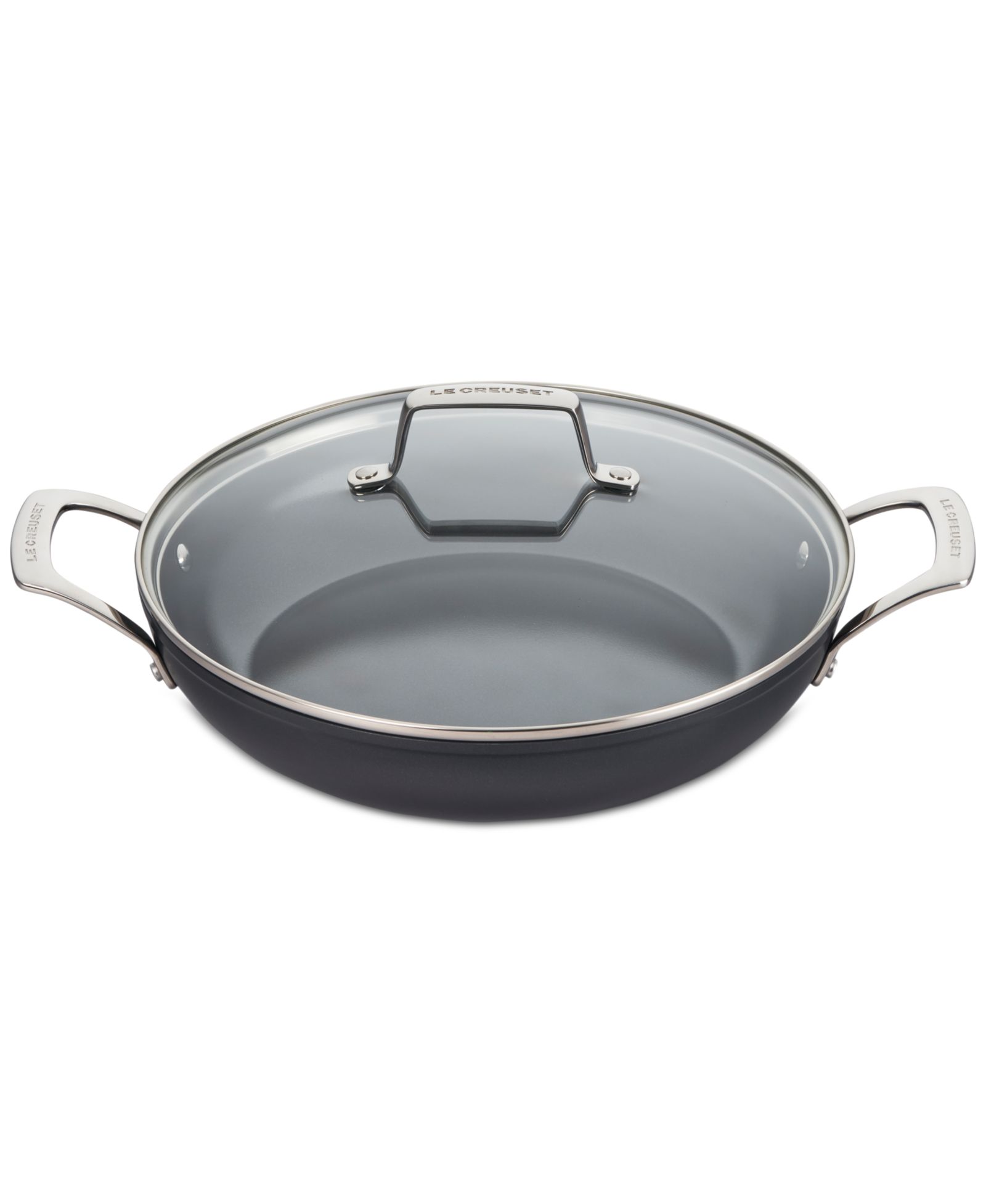 Le Creuset Essential Nonstick Ceramic 3.5-Qt. Shallow Braiser with Glass Lid