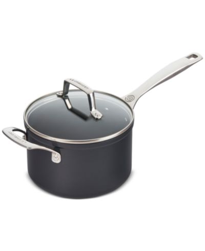 Le Creuset Essential Nonstick Ceramic 3-Qt. Saucepan with Glass Lid