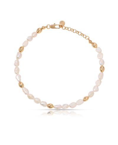 Браслет на ногу Ettika Freshwater Pearl Polished Pebble Beaded