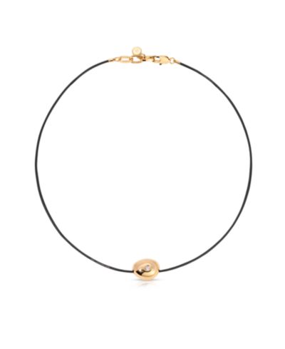 Подвеска ETTIKA Single Crystal Polished Pebble Leather